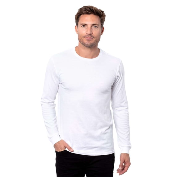 Threadfast Apparel T3001 Epic CVC Long Sleeve T-Shirt-Solid White-XL