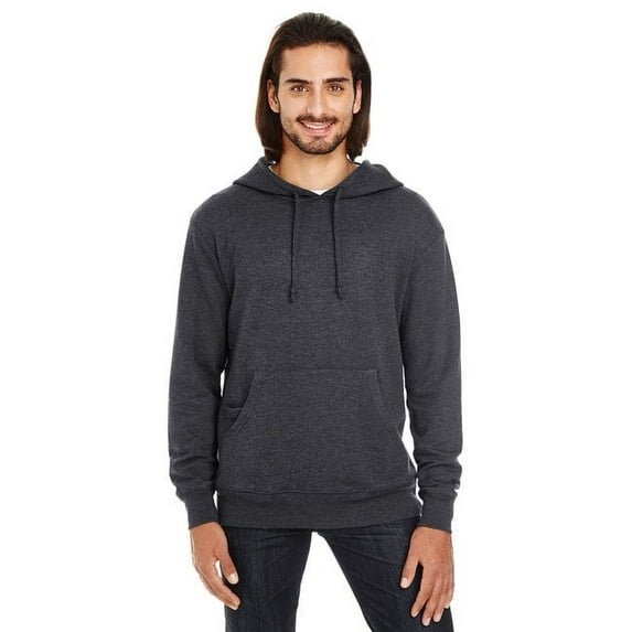 Threadfast Apparel Unisex Triblend French Terry Hoodie - BLACK HEATHER - XL