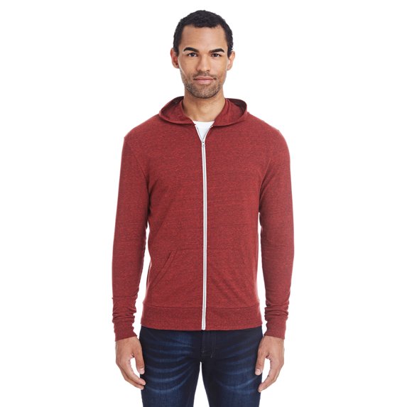 Threadfast Apparel Unisex Triblend Full-Zip Light Hoodie - 302Z