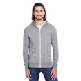 thumbnail image 1 of Threadfast Apparel Unisex Triblend Full-Zip Light Hoodie XS GREY TRIBLEND, 1 of 2