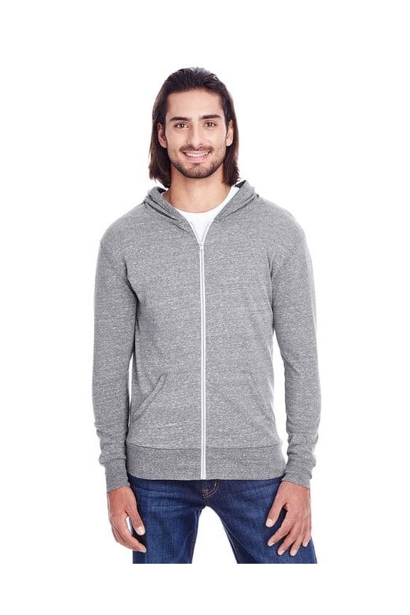 Apparel Unisex Triblend Full-Zip Light Hoodie XS GREY TRIBLEND