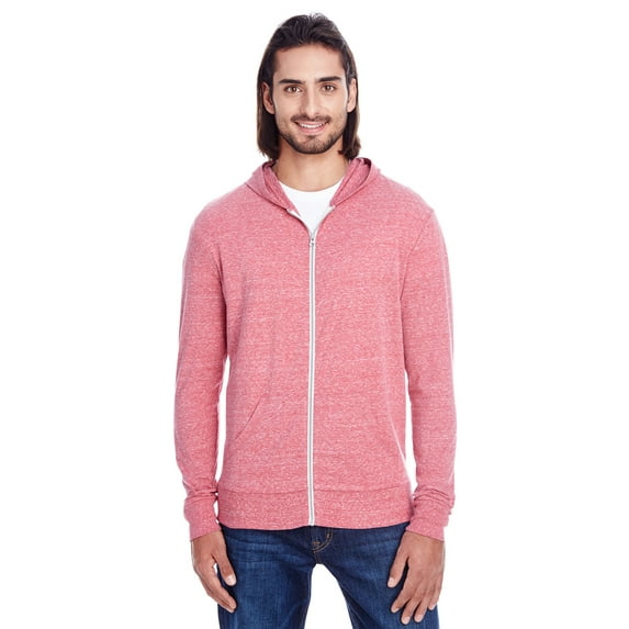 Threadfast Apparel Unisex Triblend Full-Zip Light Hoodie