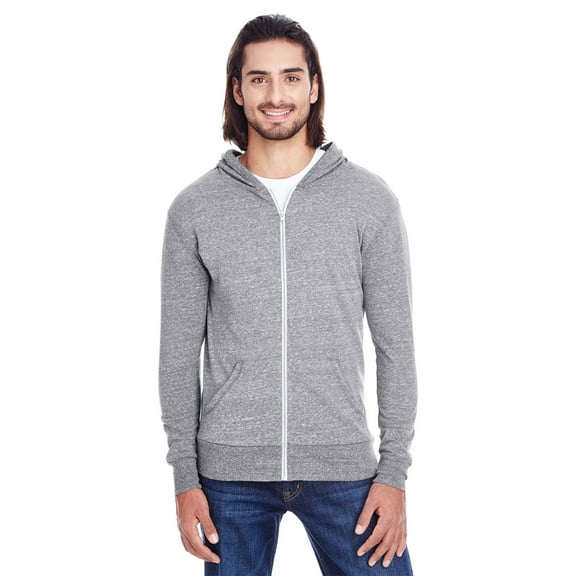 Threadfast Apparel Unisex Triblend Full-Zip Light Hoodie