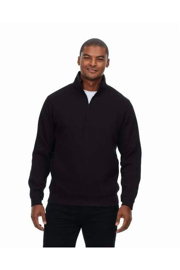 Apparel 320Q Ultimate Fleece Quarter-Zip Sweatshirt-Black-XS