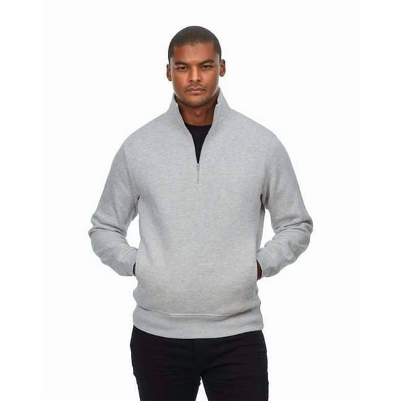 Threadfast Apparel - Unisex Ultimate Fleece Quarter-Zip Sweatshirt - 320Q - OATMEAL HEATHER - 3XL
