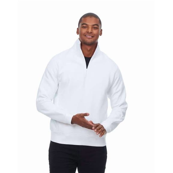 Threadfast Apparel 320Q Ultimate Fleece Quarter-Zip Sweatshirt-White-2XL
