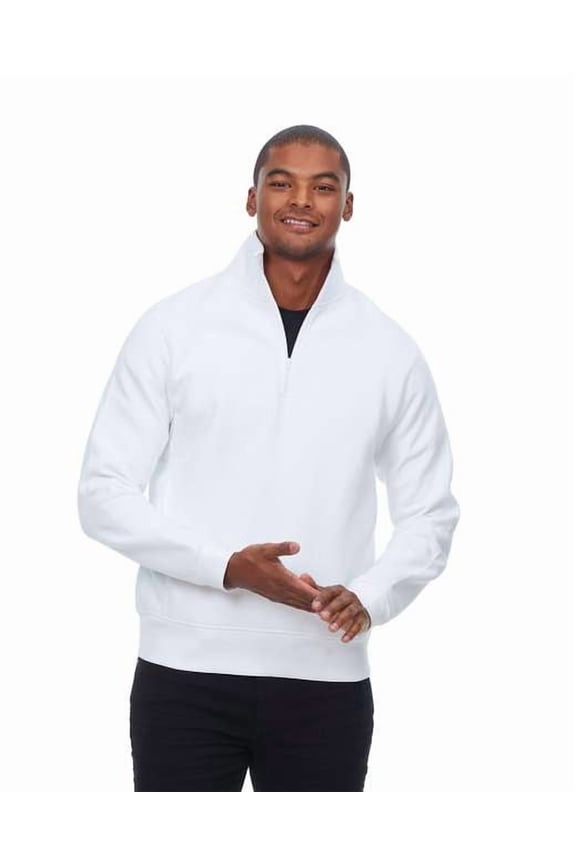 Apparel 320Q Ultimate Fleece Quarter-Zip Sweatshirt-White-XL