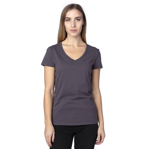 Threadfast Apparel Women's Ultimate V-Neck T-Shirt - GRAPHITE - L