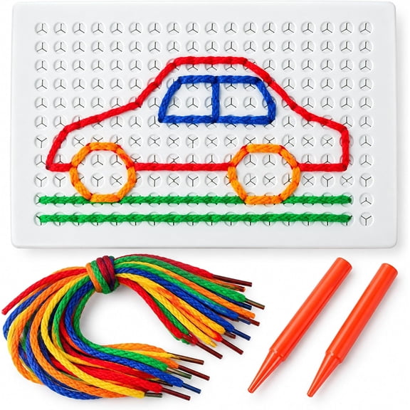 Threading Board, String Weaving Drawing Craft For Quiet-Time Activities, Create Lines Shapes & Patterns With Sensory Board for Hands-On Crafting, Quiet-Time Activities(RL)