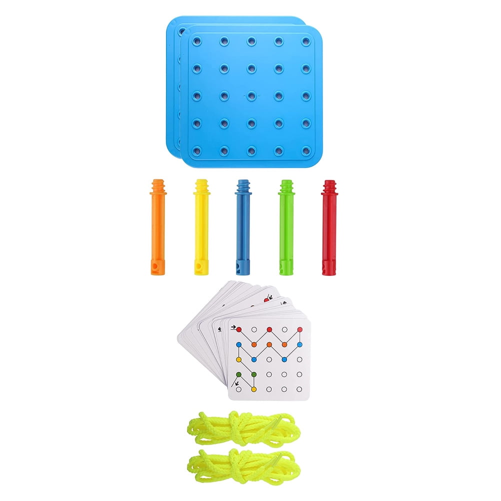 Threading Game Board Rope Toy Child Play Games for Kids Checkerboard