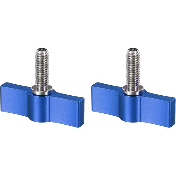 Threading Rotating Knob, 2Pcs T Type M6 17mm Adjustable Camera Thumb Screw, for Camera Mounting System, Blue, Aluminum Alloy