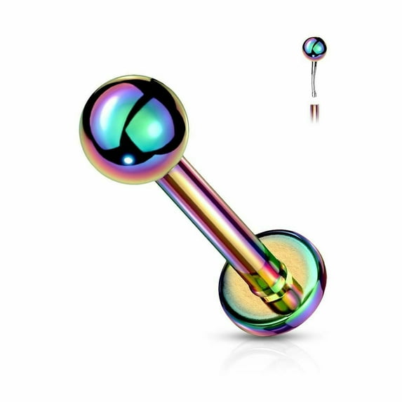 Threadless Push-In Top Ball 16G Labret with Flat Back 20ga 18ga 16ga Sold Each