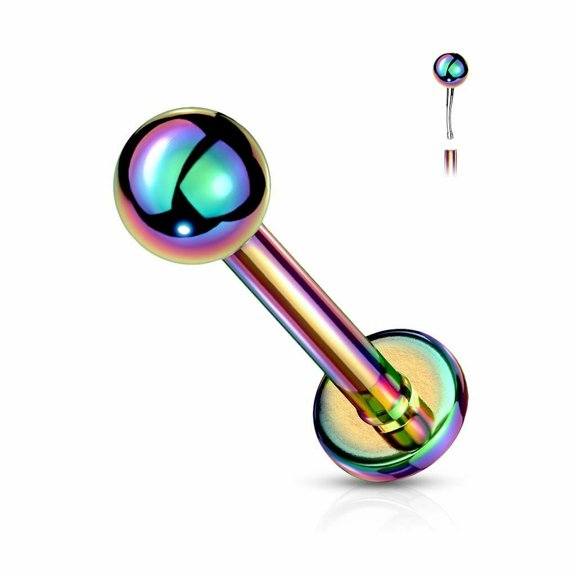 Threadless Push-In Top Ball 16G Labret with Flat Back 20ga 18ga 16ga Sold Each