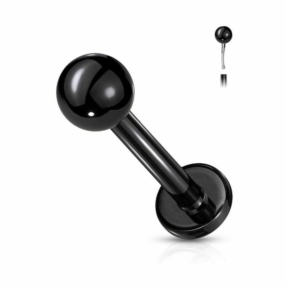Threadless Push-In Top Ball 16G Labret with Flat Back 20ga 18ga 16ga Sold Each