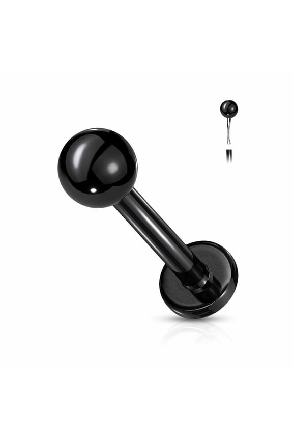 Threadless Push-In Top Ball 16G Labret with Flat Back 20ga 18ga 16ga Sold Each
