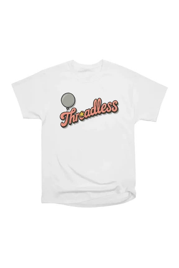 Threadless Retro Balloon Script T-Shirt Tee Gift For Him Merch For Her Apparel For Friend