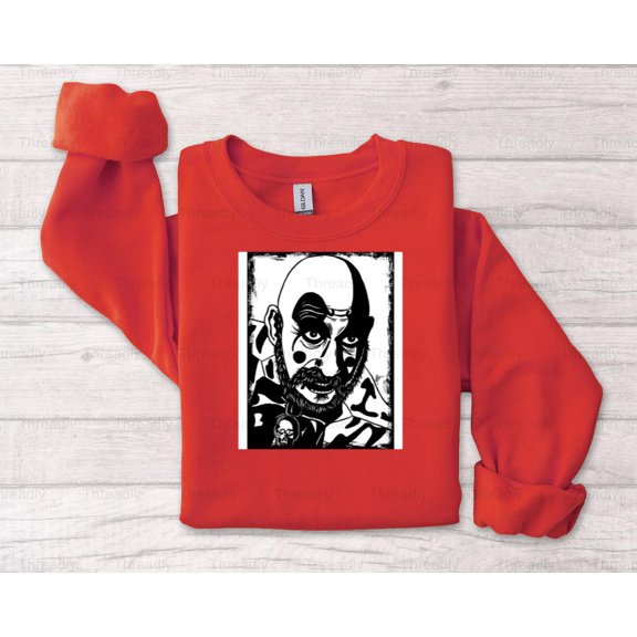 Threadly67 Classic Gas Station Clown Graphic Design Style Retro Service Art Funny Creepy Inspired T-Shirt, SW, Hoodie, for Unisex, up to size 5XL.