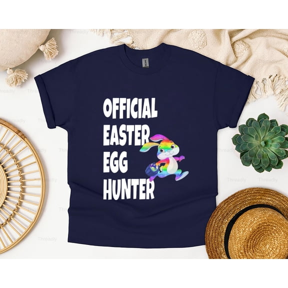 Threadly73 Easter Egg Hunter Funny Holiday Hunt Game Kids Activity Candy Chocolate T-Shirt, SW, Hoodie, for Unisex, up to size 5XL.