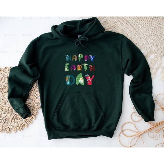 Threadly77 Happy Earth Day Nature Lovers Mother Graphic Design Style Environmental Celebration T-Shirt, SW, Hoodie, for Unisex, up to size 5XL.