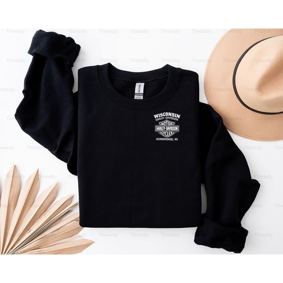 Threadly77 Harley-Davidson Lightning Crest Motorcycle Biker Brand Men's Crew Neck T-Shirt, SW, Hoodie, for Unisex, up to size 5XL.