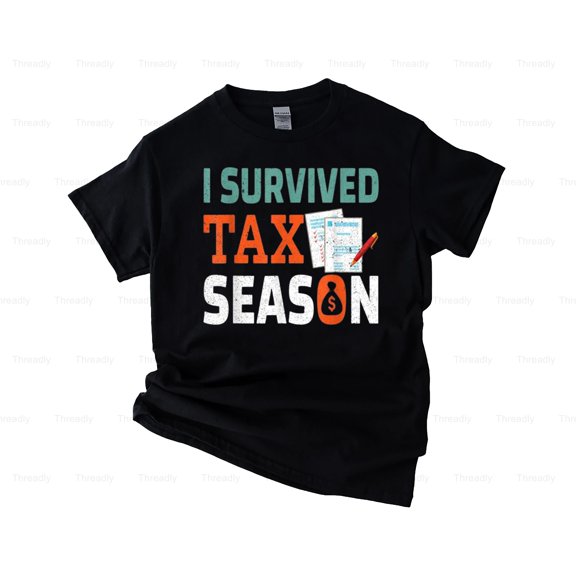 Threadly79 I Survived Tax Season Funny Accountant CPA Humor Relief Deadline Done Job T-Shirt, SW, Hoodie, for Unisex, up to size 5XL.