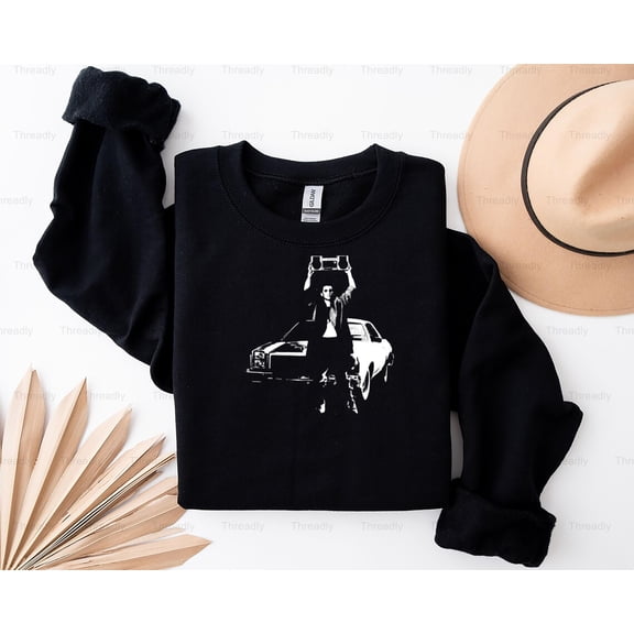 Threadly87 Say Anything Movie Stencil John Cusack Boombox 80s Retro Lloyd Dobler T-Shirt, SW, Hoodie, for Unisex, up to size 5XL.