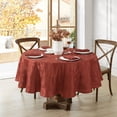 thumbnail image 1 of Threadmade Elegant Woven Leaves Jacquard Damask Tablecloth, Spice - 70"W x 70"L Round, 1 of 3