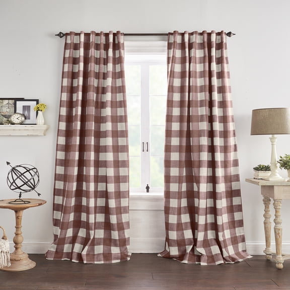 Threadmade Grainger Rod Pocket Back Tab Window Curtain, Red - 52"W x 63"L