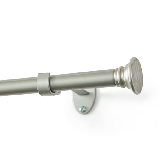 Threadmade Shaker Curtain Rod, Pewter - 32"W x 78"L