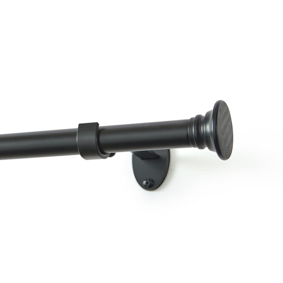 Threadmade Shaker Curtain Rod, Wrought Iron - 32"W x 78"L