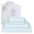 thumbnail image 1 of Threadmill 100% Cotton Sheets for King Size Bed | 4 Pc King Bed Sheets Set | Soft, Breathable Lightweight Damask Sateen for All-Season Use | Snug Fit Elastic Deep Pocket King Sheets | Blue, 1 of 9