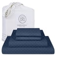 thumbnail image 1 of Threadmill 100% Cotton Sheets for King Size Bed | 4 Pc King Bed Sheets Set | Soft, Breathable Lightweight Damask Sateen for All-Season Use | Snug Fit Elastic Deep Pocket King Sheets | Folkstone Blue, 1 of 9