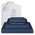 thumbnail image 1 of Threadmill Cotton Full Size Sheet Set | 100% Cotton Sheets for Full Size Bed | Damask Jacquard Full Bed Sheets Set with 16” Deep Pocket | Soft Sateen Weave 4-Piece Cooling Bedding Set- Folkstone Blue, 1 of 8