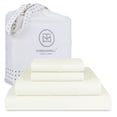 thumbnail image 1 of Threadmill Cotton Full Size Sheet Set| 100% Cotton Sheets for Full Size Bed | Solid Sateen Full Bed Sheets Set with 16” Elasticized Deep Pocket | Soft Breathable 4-Piece Cooling Sheet Set | Ivory, 1 of 6