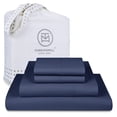 thumbnail image 1 of Threadmill Cotton Full Size Sheet Set| 100% Cotton Sheets for Full Size Bed | Solid Sateen Full Bed Sheets Set with 16” Elasticized Deep Pocket | Soft Breathable 4pc Cooling Sheet Set- Folkstone Blue, 1 of 10