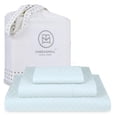 thumbnail image 1 of Threadmill Cotton Queen Sheet Set | 100% Cotton Sheets for Queen Size Bed | Damask Jacquard Queen Bed Sheets Set with 16” Deep Pocket | Soft Sateen Weave 4-Piece Cooling Bedding Set | Blue, 1 of 9