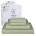 thumbnail image 1 of Threadmill Home Linen 100% Cotton Sheets for California King Size Bed | 4 Piece Set | Soft, Breathable Lightweight Solid Sateen for All-Season Use | Snug Fit Elastic Deep Pocket | Sage Green, 1 of 8