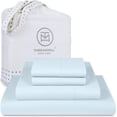 thumbnail image 1 of Threadmill Home Linen 3-Piece 600 Thread Count Sateen Weave Bed Sheet Set, Twin, Blue, 1 of 8