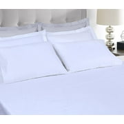 Threadmill Home Linen 4-Piece 1000 Thread Count Cotton Sheets, Queen Bed Sheet Set, Modern, White Solid Print, Machine Wash