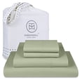 thumbnail image 1 of Threadmill Home Linen 4-Piece 300 Thread Count Cotton Bed Sheet Set, Modern, Solid Green, Deep Pocket, 1 of 8