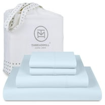 Threadmill Home Linen California King Sheets, 1000 TC, 4 Pieces, Light Blue