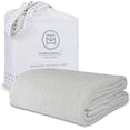 thumbnail image 1 of Threadmill Home Linen Cotton Blanket for King Size Bed, Herringbone Thermal Blanket, Light Grey, 1 of 9