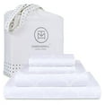 thumbnail image 1 of Threadmill Home Linen Cotton Queen Sheet Set, Damask Jacquard Sateen, 16” Deep Pocket, 4 Pc, White, 1 of 6