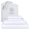 thumbnail image 1 of Threadmill Home Linen Cotton Queen Size Bed Sheet Set, Damask Jacquard, Deep Pocket, 4 Piece, White, 1 of 6