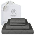 thumbnail image 1 of Threadmill Home Linen Cotton Sheets King Size Bed, 4 Pieces, Damask Sateen, Deep Pocket, Dark Grey, 1 of 5