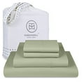 thumbnail image 1 of Threadmill Home Linen Cotton Sheets for King Size Bed, 4 Pc, Solid Sateen, Deep Pocket, Sage Green, 1 of 8