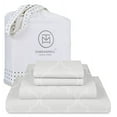 thumbnail image 1 of Threadmill Home Linen Cotton Sheets for King Size Bed, 4 Pieces, Damask Sateen, Deep Pocket, Beige, 1 of 6