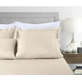 thumbnail image 1 of Threadmill Home Linen Cotton Twin Size Bed Sheet Set, Damask Jacquard, 16” Deep Pocket, 3 Pc, Beige, 1 of 6