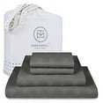thumbnail image 1 of Threadmill Home Linen Cotton Twin-XL Bed Sheet Set, 300 Thread Count, for Adult, 3 PC, Dark Grey, 1 of 8
