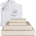 thumbnail image 1 of Threadmill Home Linen Cotton Twin XL Size Bed Sheet Set, 300 Thread Count, for Adult, 3 PC, Beige, 1 of 6
